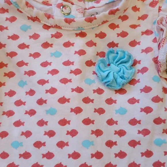 Carter's girls pink fish print dress size 3-6M - Picture 2 of 3